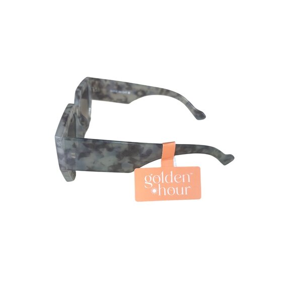 NWT Women's Gray/Green Camo Tortoise Shell Oversized Chunky Sunglasses - Picture 2 of 5